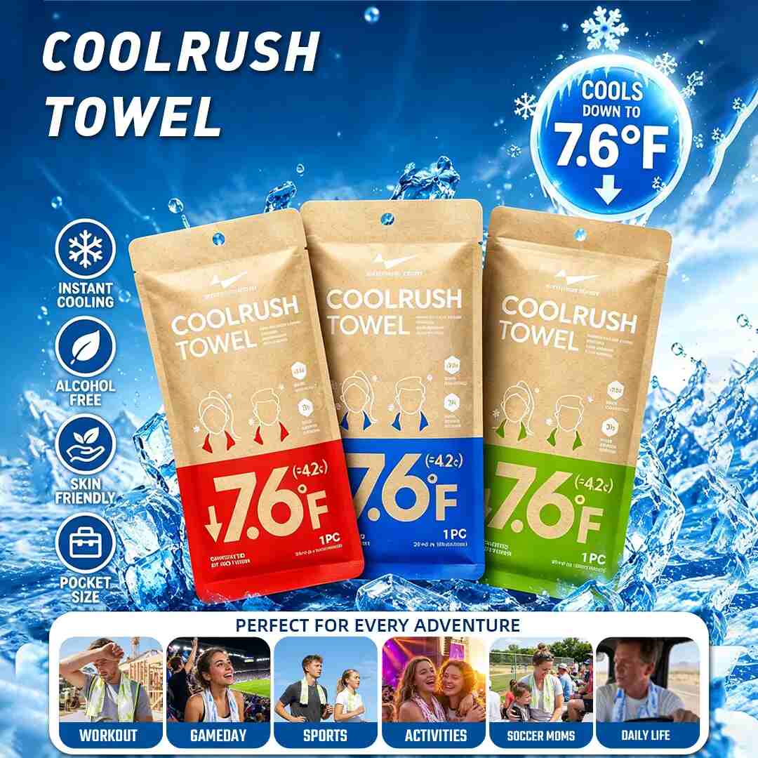 [BUY 1 GET 1 FREE] 4 Pcs Instant Cooling Towel – Beat Extreme Heat in Seconds with Advanced Chill Tech