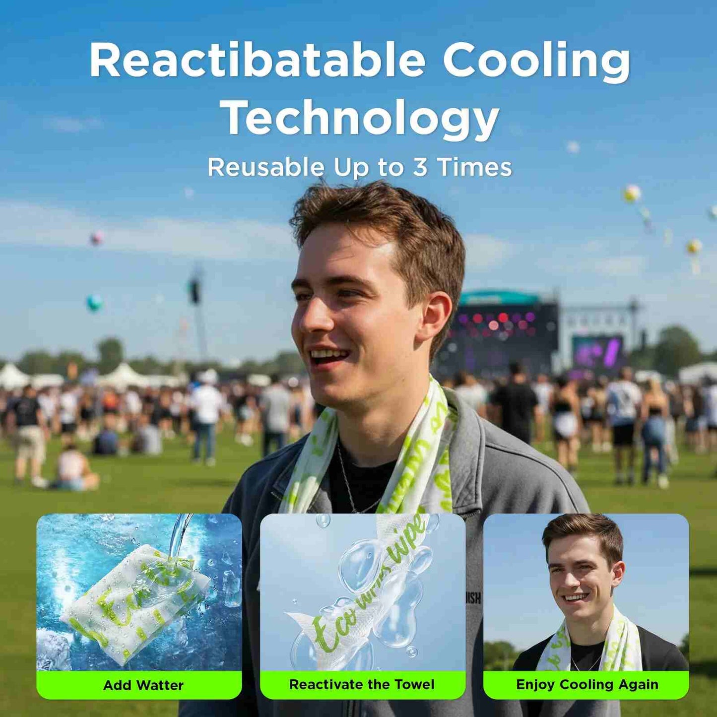 [BUY 1 GET 1 FREE] 4 Pcs Instant Cooling Towel – Beat Extreme Heat in Seconds with Advanced Chill Tech