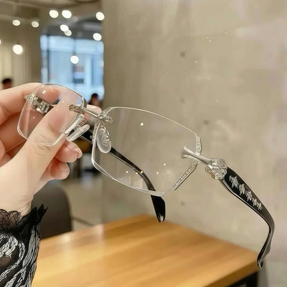 Rimless Diamond-Cut Glasses – Stainless Steel Luxury Frameless Eyewear