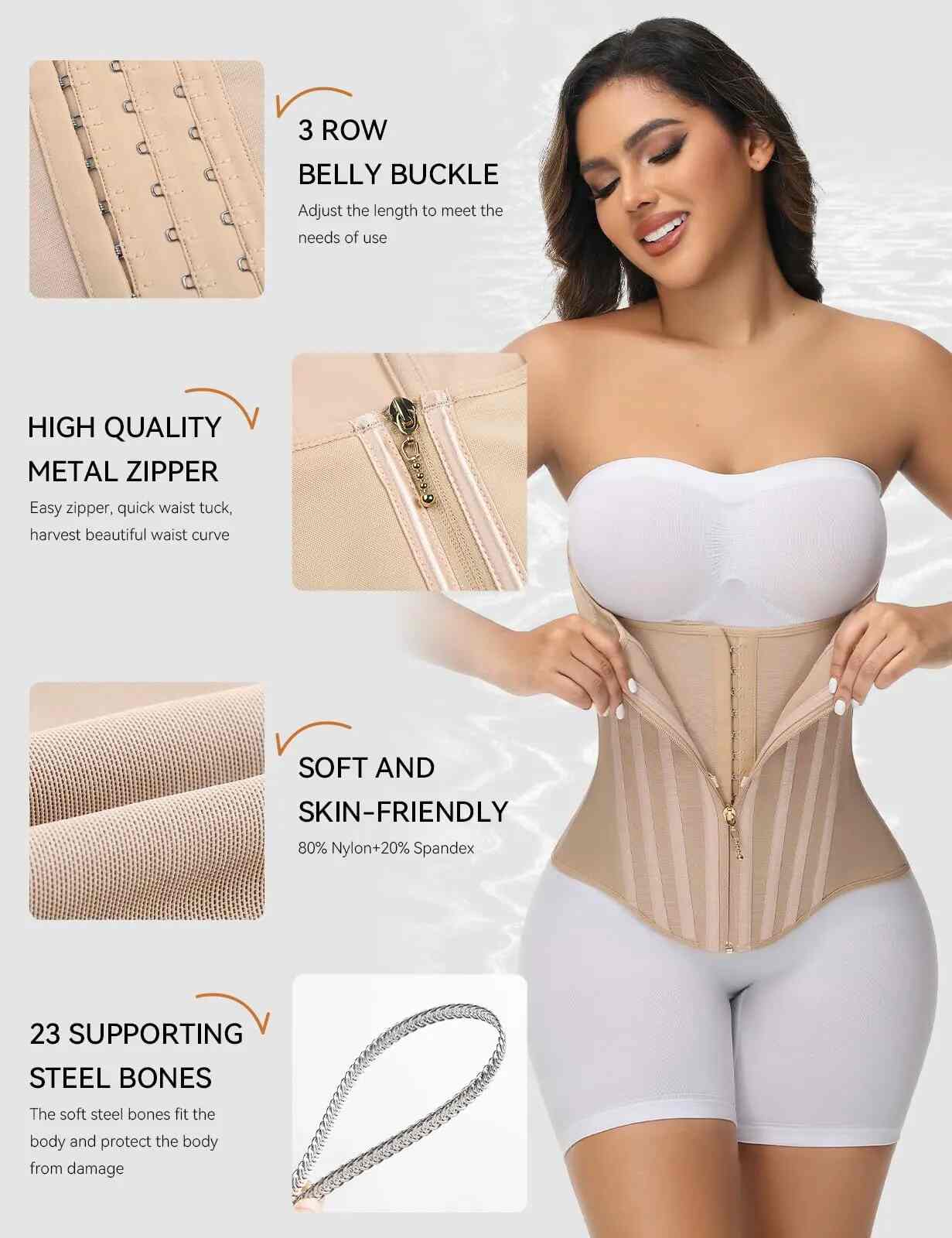 Firm Control Waist Trainer for Tummy Tuck & Hourglass Body