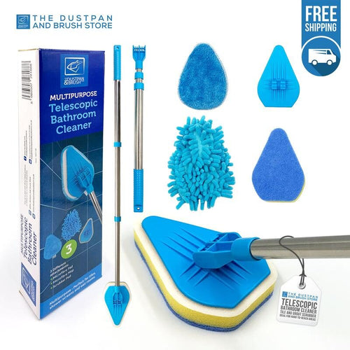 High-Reach Bathroom Tile Cleaning Set with 3 Interchangeable Heads