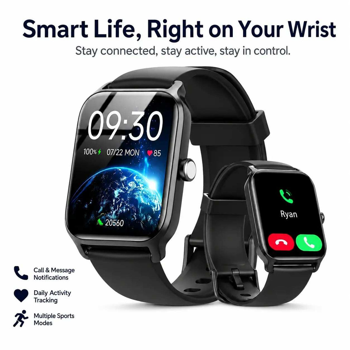 2.01" Touch Screen Lifestyle Smartwatch for Men and Women