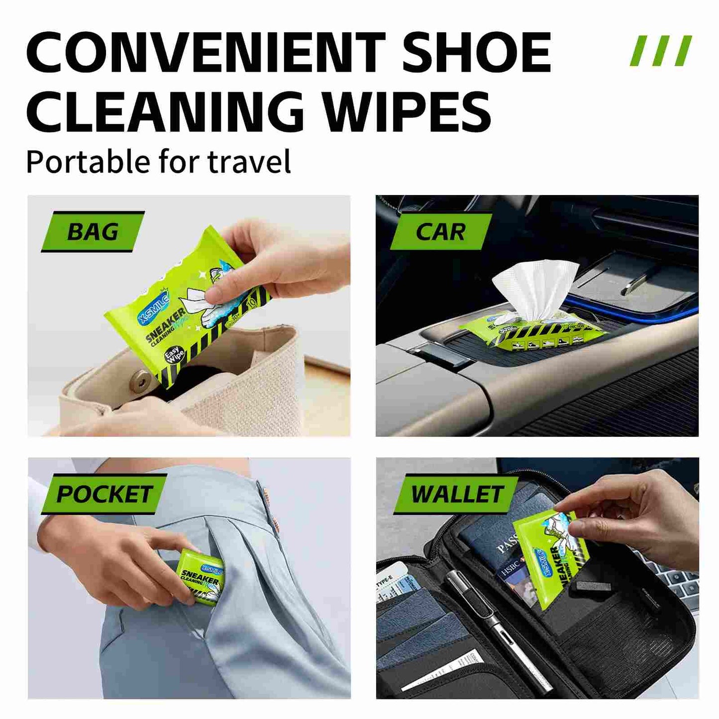 Instant Sneaker Cleaner Wipes – Wipe Away Stains, Fast & Waterless Care