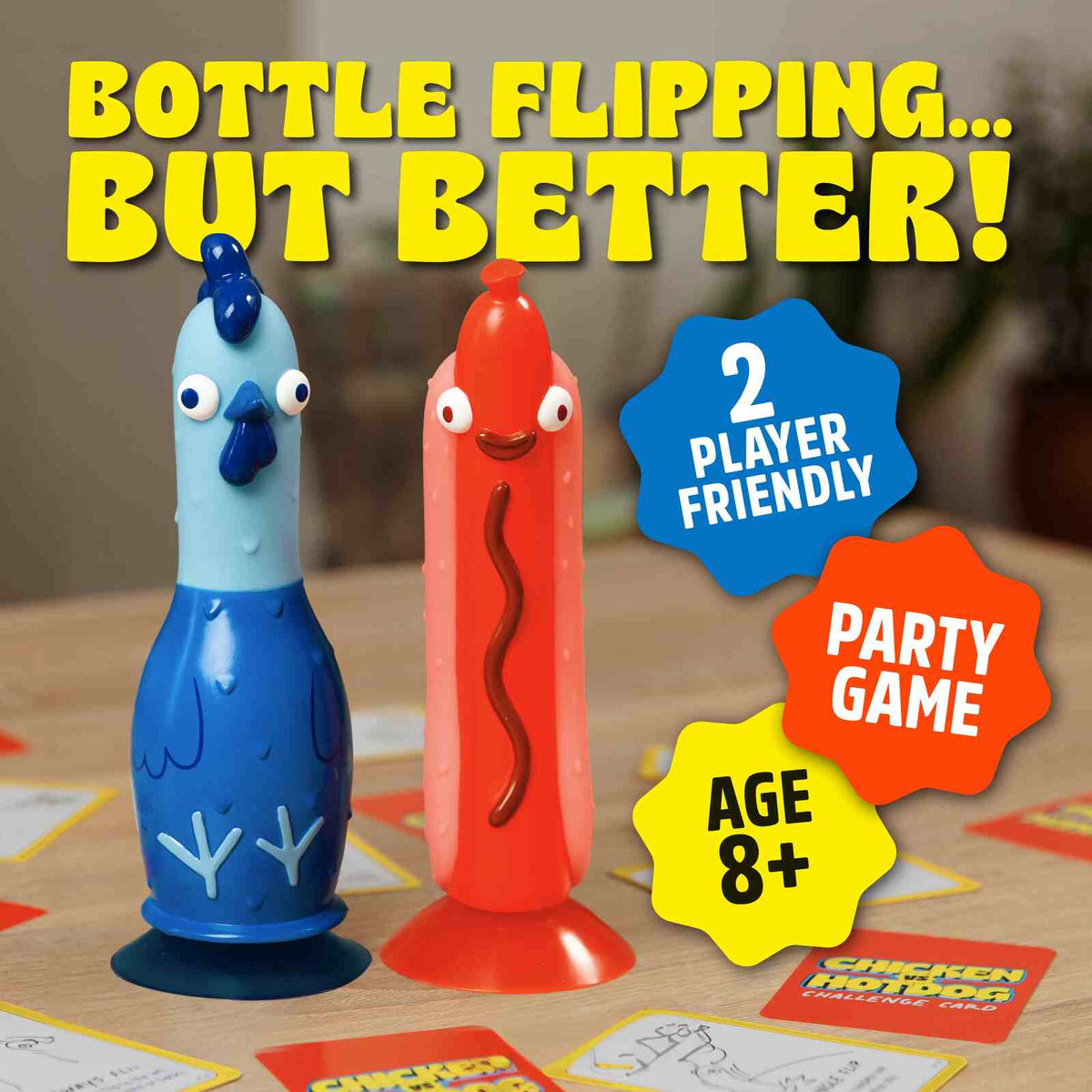 Chicken vs Hotdog Flip Challenge: The Ultimate Suction Toy Party Game