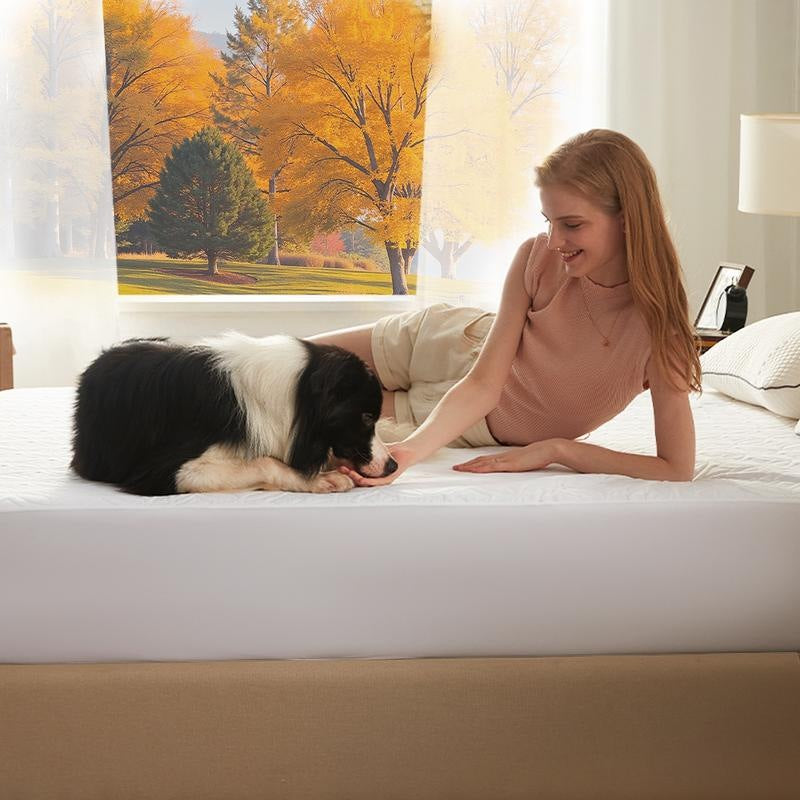 Copper Coin Pattern Waterproof Mattress Protector Soft & Dirt-Proof Sheet