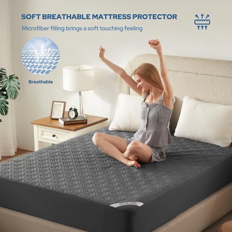 Copper Coin Pattern Waterproof Mattress Protector Soft & Dirt-Proof Sheet