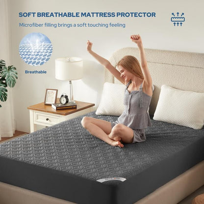 Copper Coin Pattern Waterproof Mattress Protector Soft & Dirt-Proof Sheet
