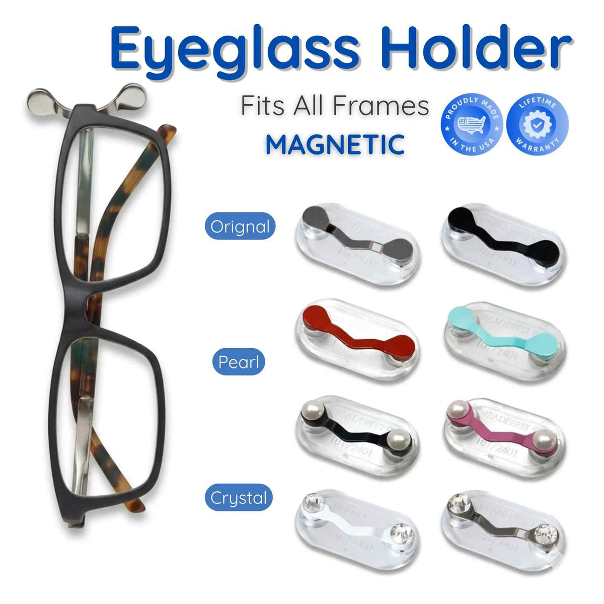 Magnetic Stainless Steel Eyeglass Holder Clip