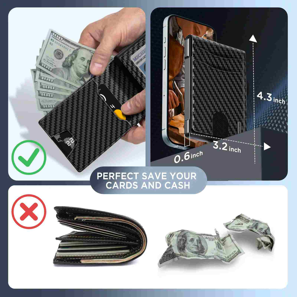 Instant Pop-Up RFID Blocking Metal Wallet