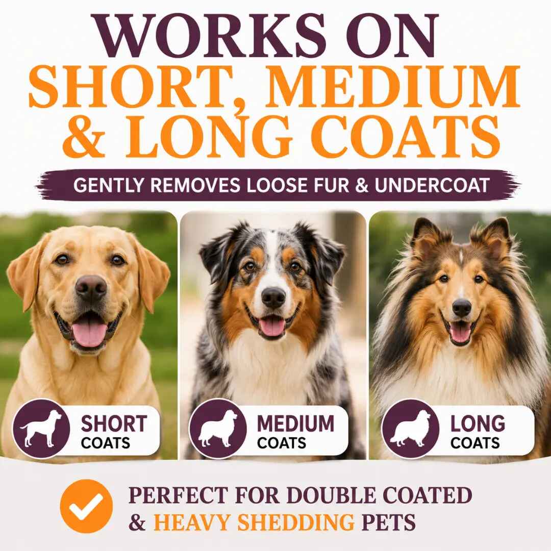5-Inch Pet Deshedding Tool — Remove 95% Loose Hair