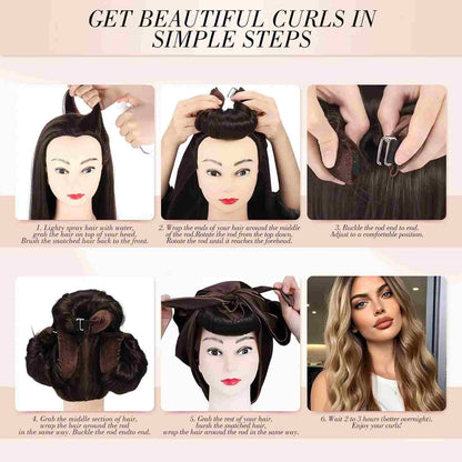 Velvet 4-in-1 Heatless Hair Curler Set