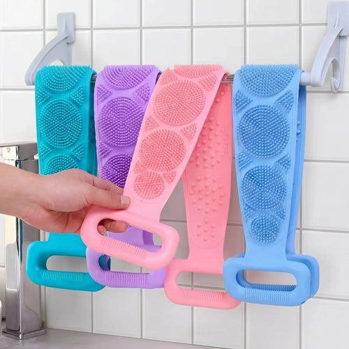 Deep Clean & Smooth Skin: Double-Sided Silicone Back Scrubber Strap