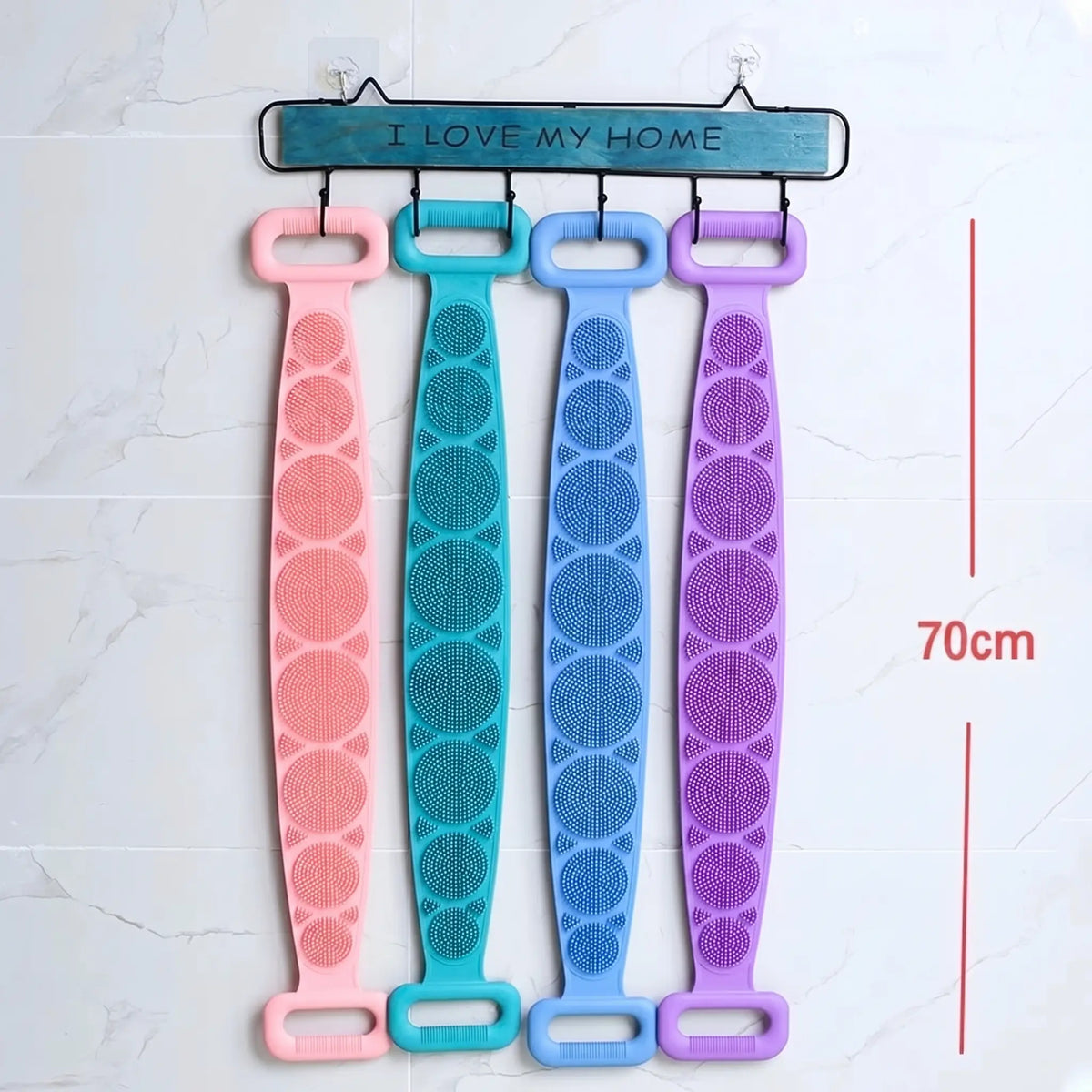 Deep Clean & Smooth Skin: Double-Sided Silicone Back Scrubber Strap