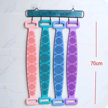 Deep Clean & Smooth Skin: Double-Sided Silicone Back Scrubber Strap
