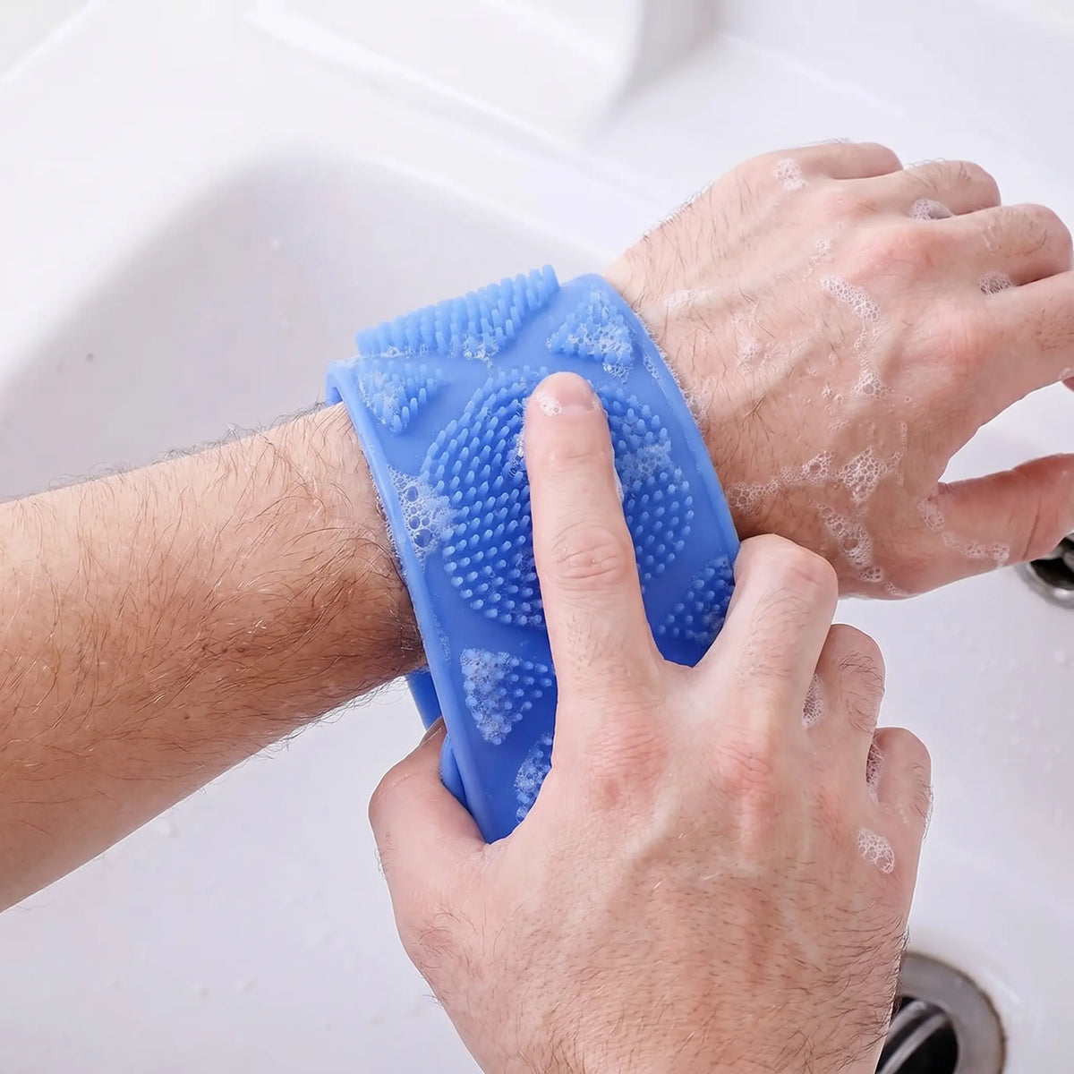 Deep Clean & Smooth Skin: Double-Sided Silicone Back Scrubber Strap