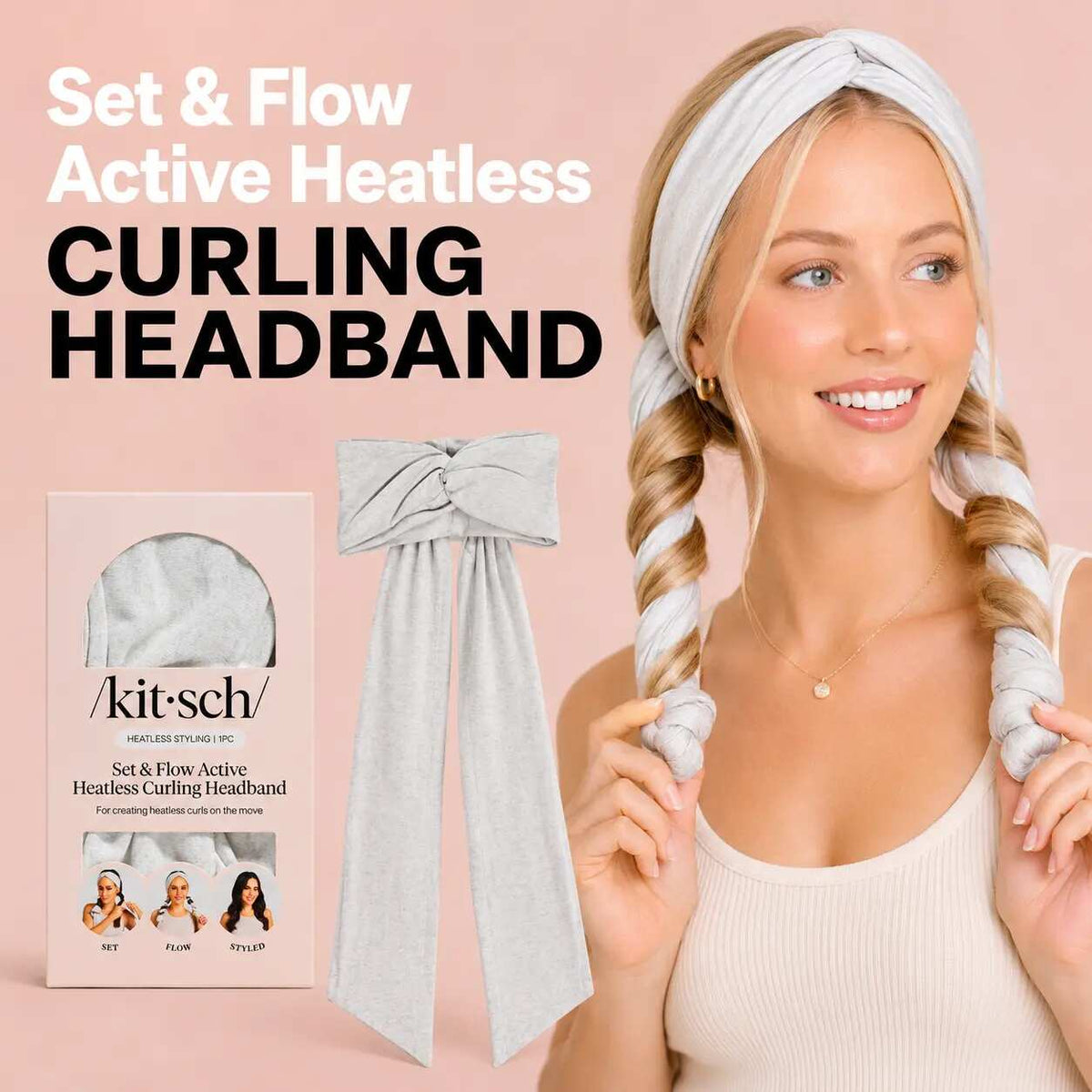 [BUY 1 GET 1 FREE] 2-in-1 Active Heatless Hair Curler & Workout Headband