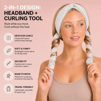 [BUY 1 GET 1 FREE] 2-in-1 Active Heatless Hair Curler & Workout Headband