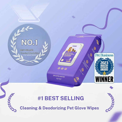 No-Rinse Pet Grooming Glove Wipes – Express Clean & Odor Relief