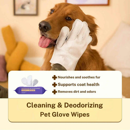 No-Rinse Pet Grooming Glove Wipes – Express Clean & Odor Relief