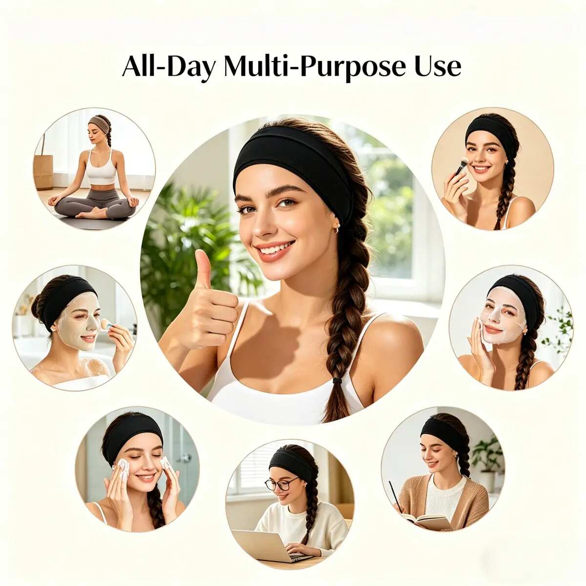 [BUY 1 GET 1 FREE] No-Slip All-Day Hold: Universal 12-Pack Fashion Elastic Headbands