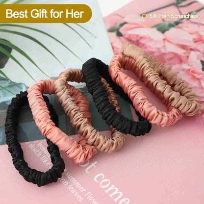 [BUY 1 GET 1 FREE] 6-Pack Pure Silk Scrunchies – Zero Breakage & Crease-Free Hair Ties