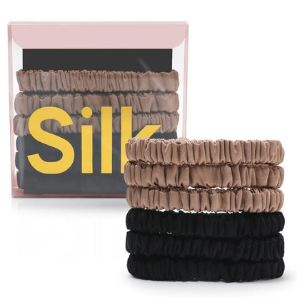 [BUY 1 GET 1 FREE] 6-Pack Pure Silk Scrunchies – Zero Breakage & Crease-Free Hair Ties