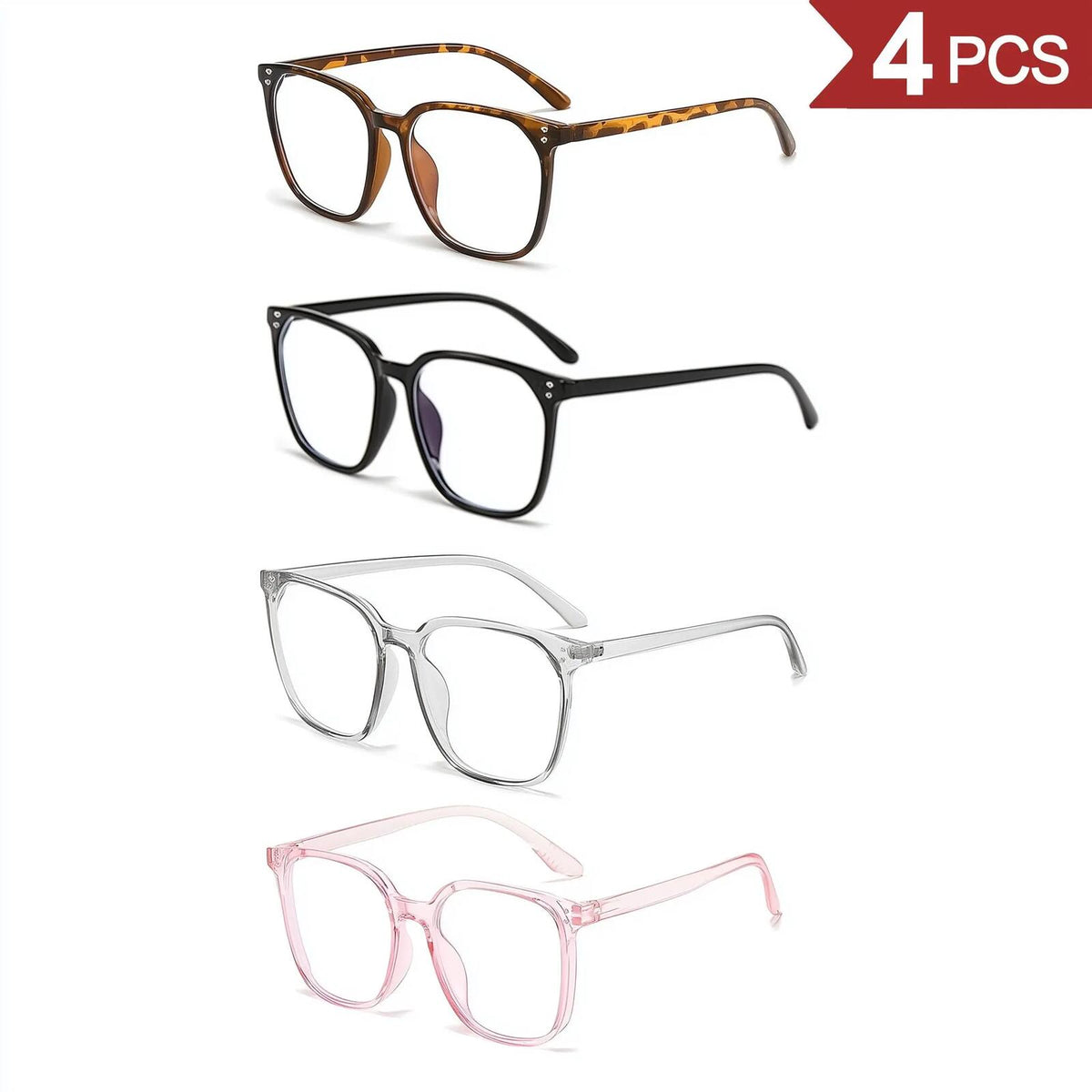 Stylish Protection 4-Pack Blue Light Blocking Glasses Set