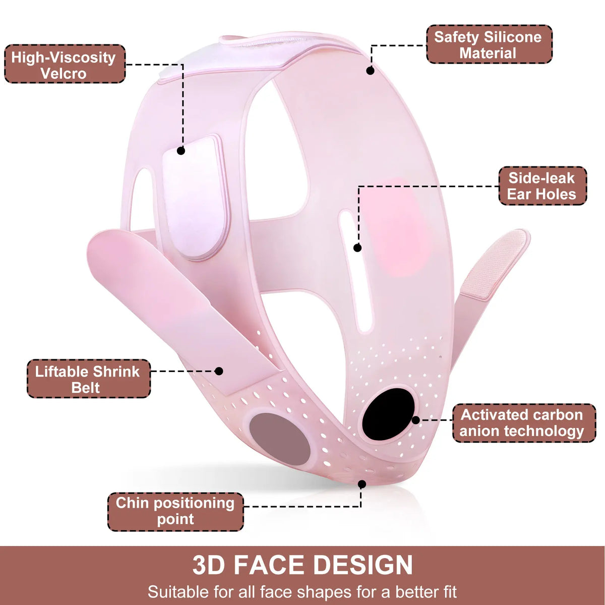 Supports the jawline and helps reduce double-chin appearance.