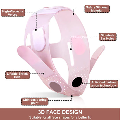 Supports the jawline and helps reduce double-chin appearance.