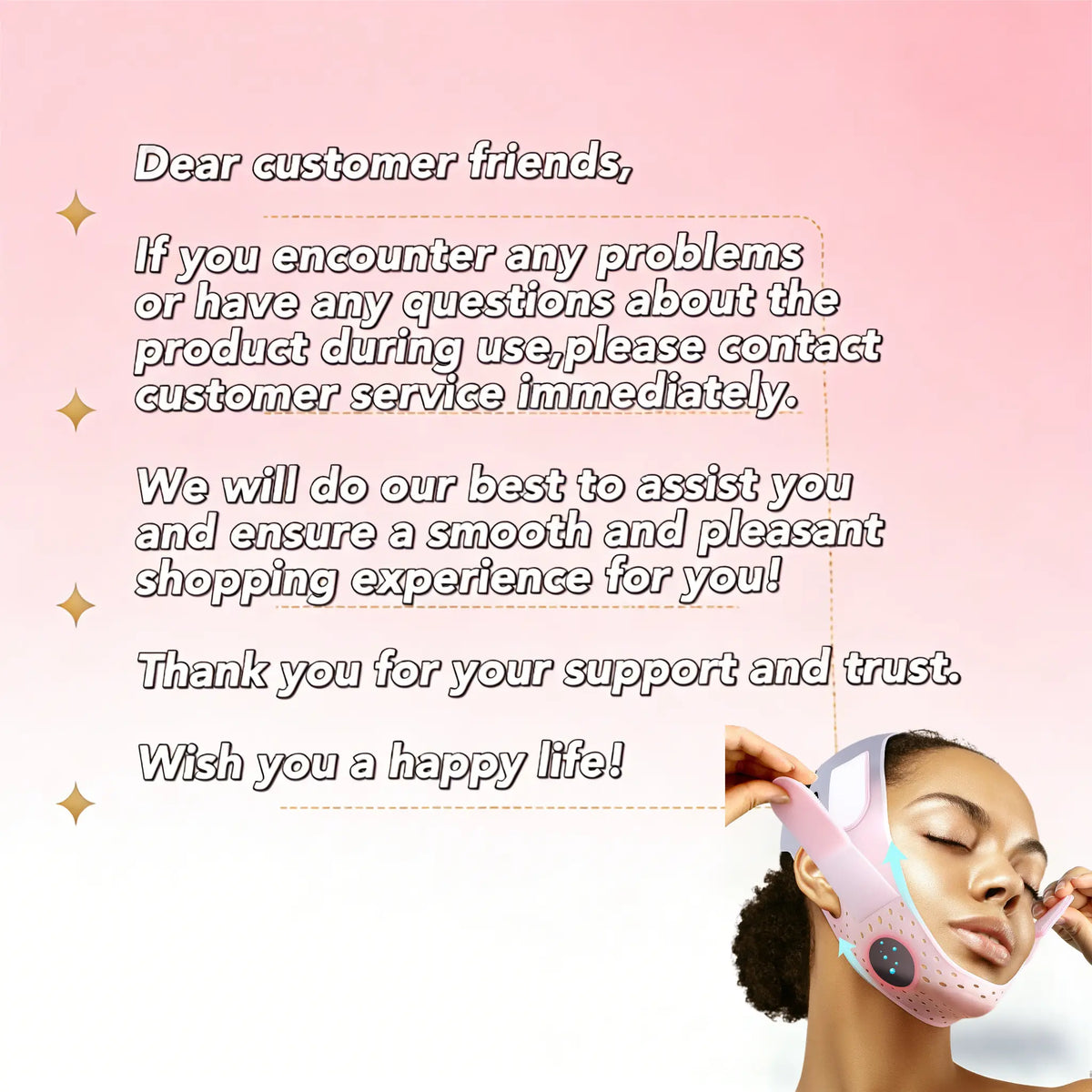 Supports the jawline and helps reduce double-chin appearance.
