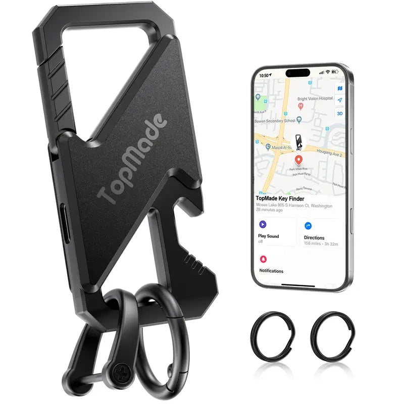Keychain with Apple Find My(IOS Only), Key Finder Built-in Anti-Loss Tracker,