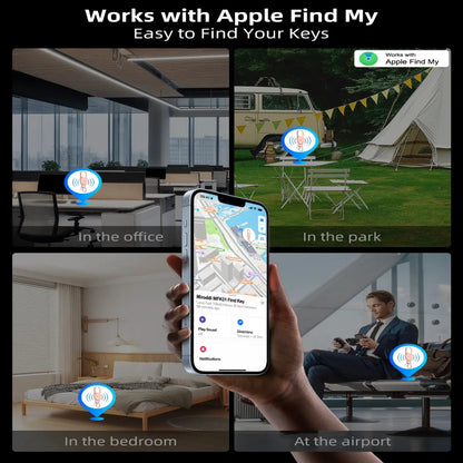 Keychain with Apple Find My(IOS Only), Key Finder Built-in Anti-Loss Tracker,