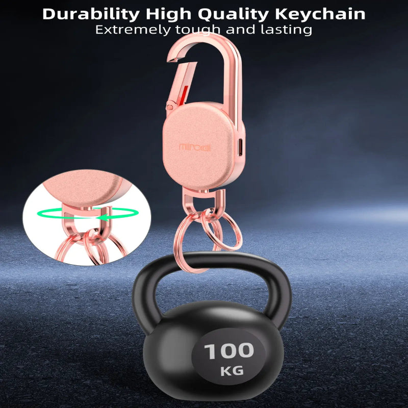 Keychain with Apple Find My(IOS Only), Key Finder Built-in Anti-Loss Tracker,