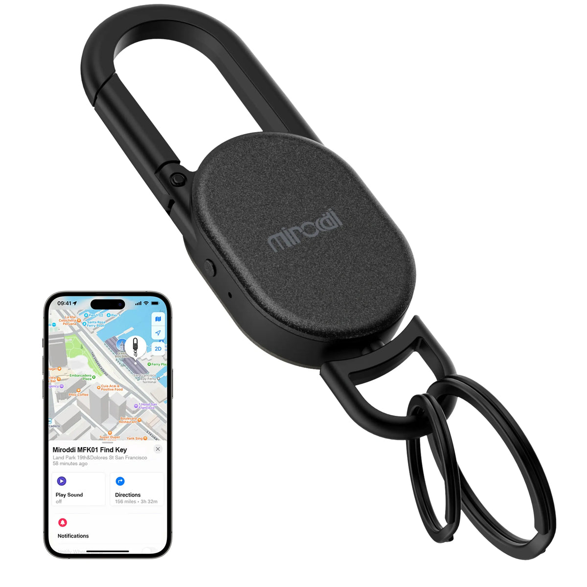 Keychain with Apple Find My(IOS Only), Key Finder Built-in Anti-Loss Tracker,