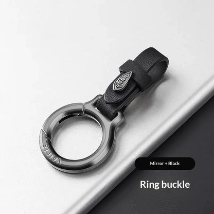 New Upgraded Zinc Alloy Keychain with Leather Strap Stylish & Versatile for Home Car Use Anti-Lost Key Chain