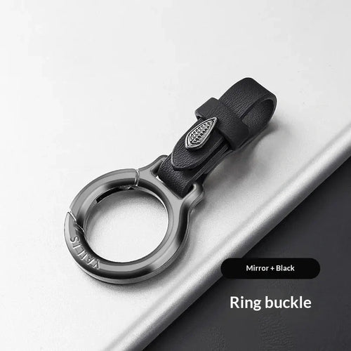 New Upgraded Zinc Alloy Keychain with Leather Strap Stylish & Versatile for Home Car Use Anti-Lost Key Chain
