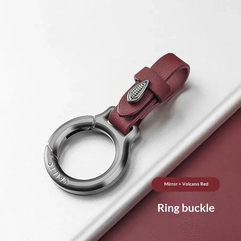 New Upgraded Zinc Alloy Keychain with Leather Strap Stylish & Versatile for Home Car Use Anti-Lost Key Chain