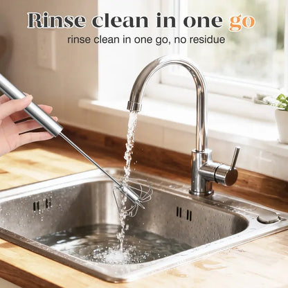 Stainless Steel Hand-Push Rotary Whisk - Food-Grade Rust-Resistant Kitchen Utensil