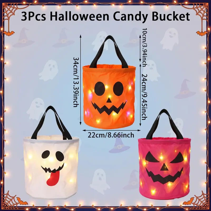 Halloween Candy Bucket with LED Lights