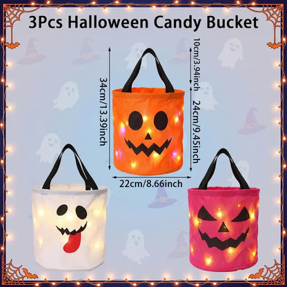 Halloween Candy Bucket with LED Lights