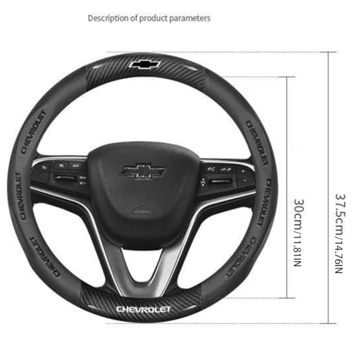 Car Carbon Fiber Leather Steering Wheel Cover
