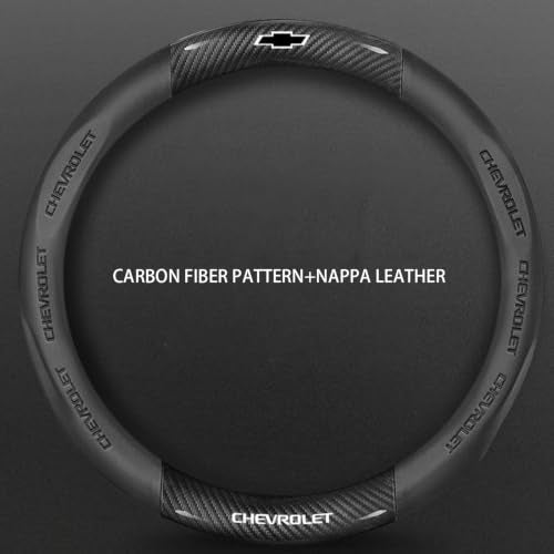 Car Carbon Fiber Leather Steering Wheel Cover