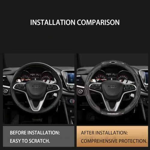 Car Carbon Fiber Leather Steering Wheel Cover