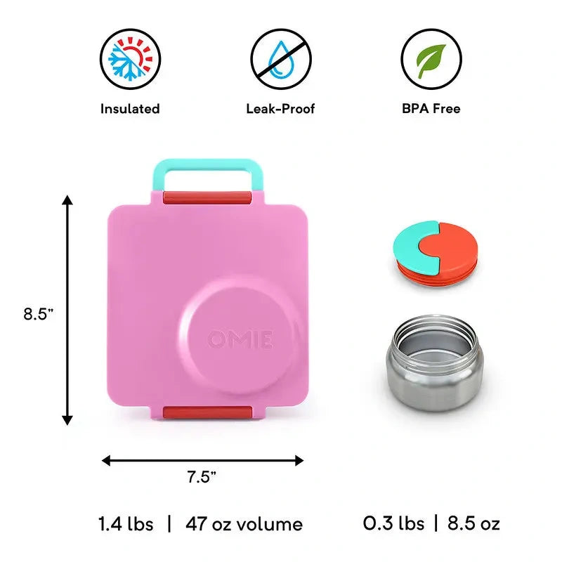 Insulated Bento Lunch Box with Thermos and 3 Compartments