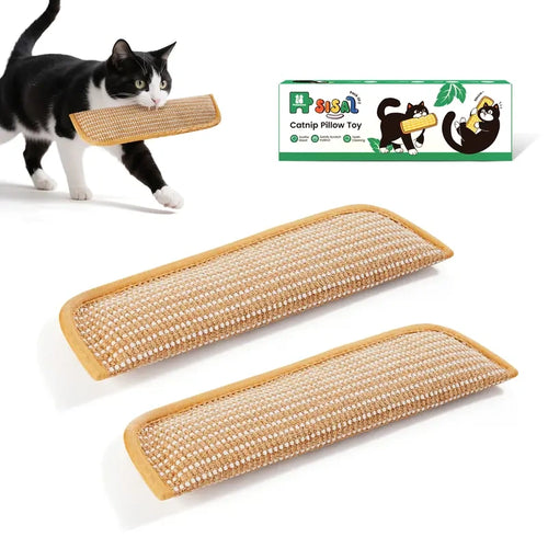 2-Pack Cat Kicker Toys - Natural Sisal Scratcher