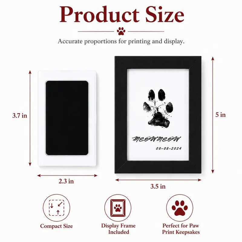 4-Pcs Paw Print Kit + 2 Photo Frame, Larleaf Dog Nose Print Kit