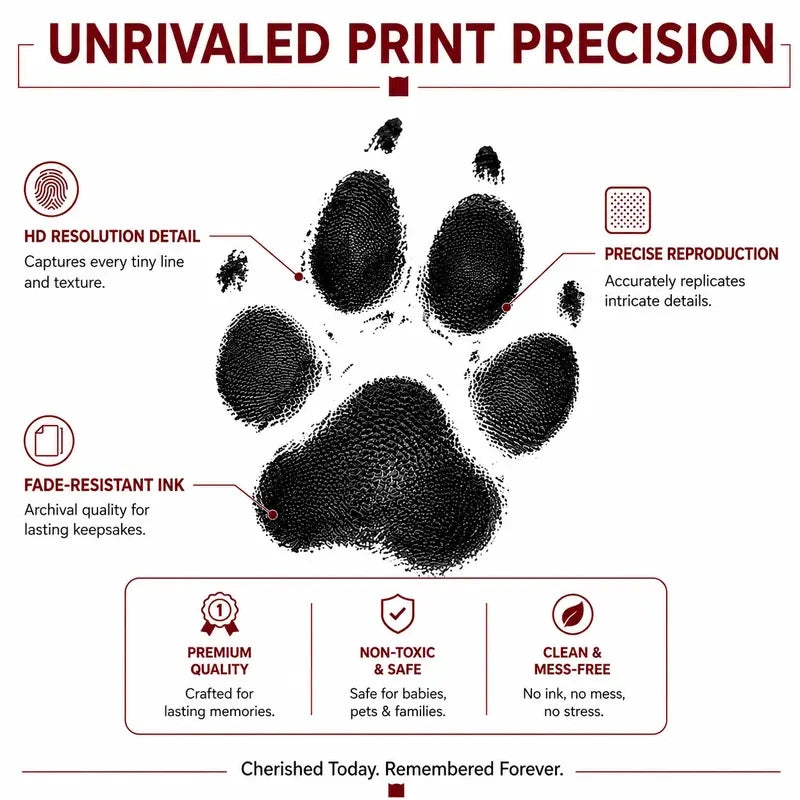 4-Pcs Paw Print Kit + 2 Photo Frame, Larleaf Dog Nose Print Kit