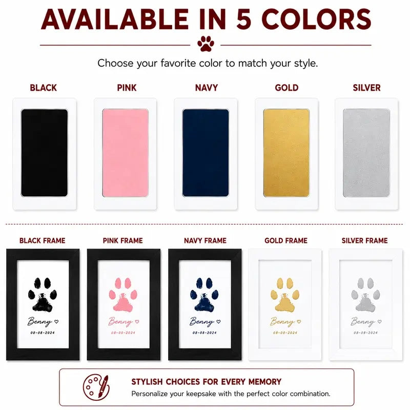 4-Pcs Paw Print Kit + 2 Photo Frame, Larleaf Dog Nose Print Kit