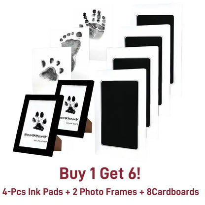 4-Pcs Paw Print Kit + 2 Photo Frame, Larleaf Dog Nose Print Kit