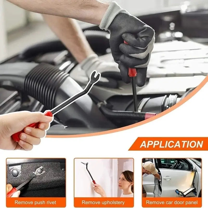 HE26 Universal Automotive Expansion Screw Clip Set with Nails - 100-Piece, 6 Types (C05,C20,C32,B01,D02,A16)